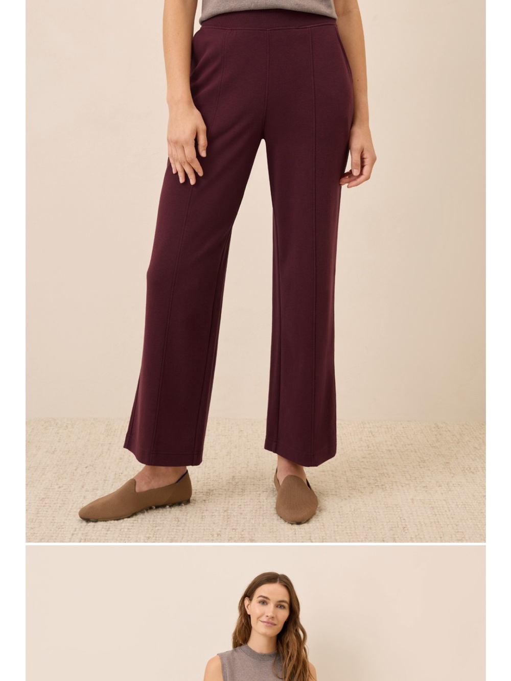 Pact Women's Windsor Wine Airplane Pintuck Wide Leg Pant M6